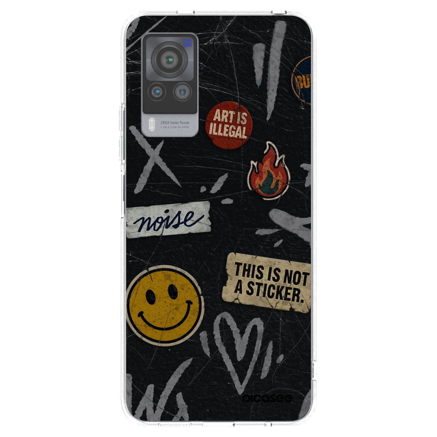 Picasee Vivo X60 Pro 5G Hülle - Transparentes Silikon - STICKERS x TAGS