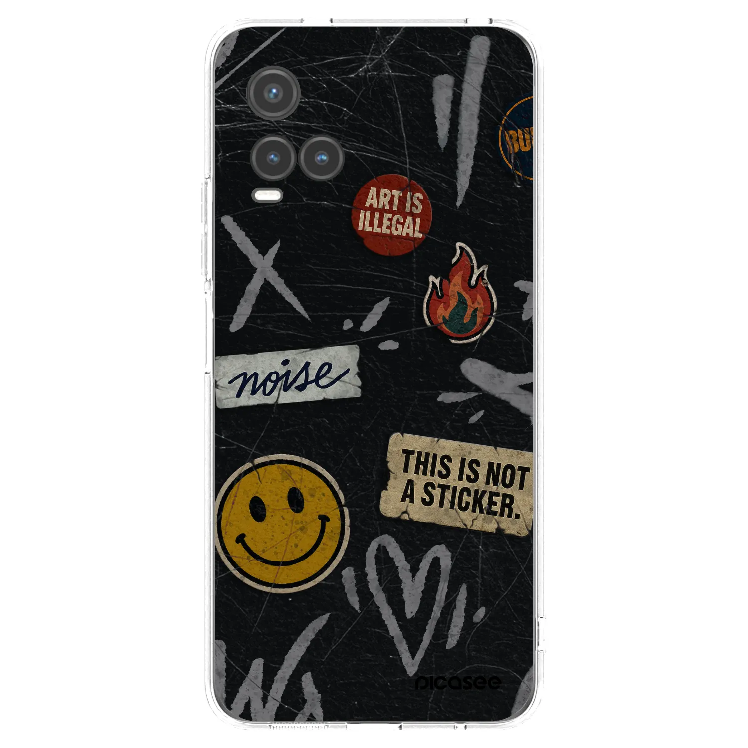 Picasee Vivo Y33s Hülle - Transparentes Silikon - STICKERS x TAGS