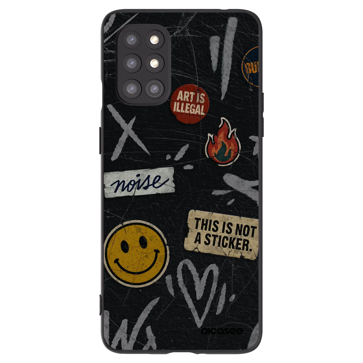 Picasee OnePlus 8T Hülle - Schwarzes Silikon - STICKERS x TAGS