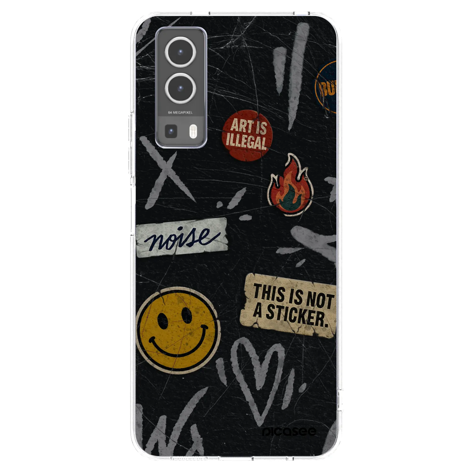 Picasee Vivo Y72 5G Hülle - Transparentes Silikon - STICKERS x TAGS