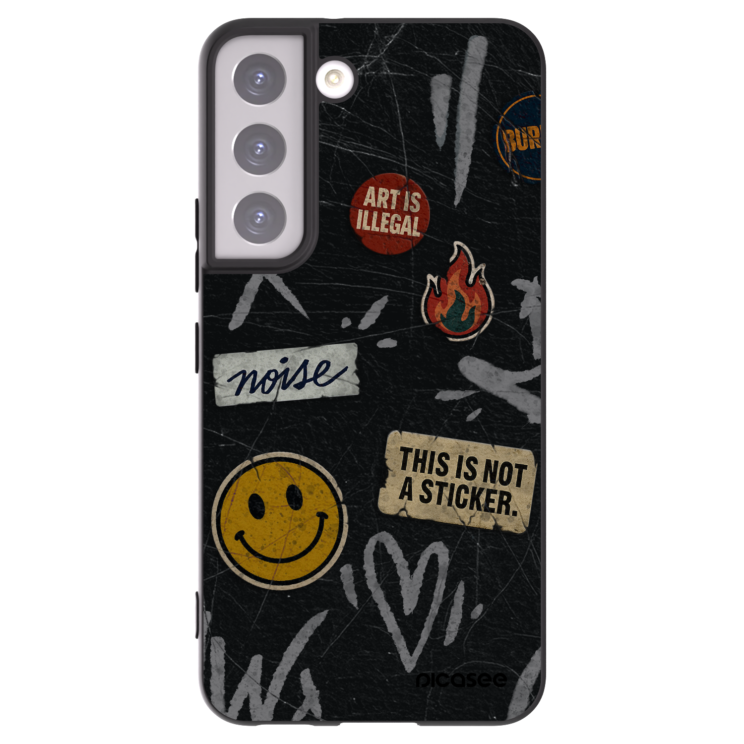 Picasee Samsung Galaxy S22 5G Hülle - Schwarzes Silikon - STICKERS x TAGS