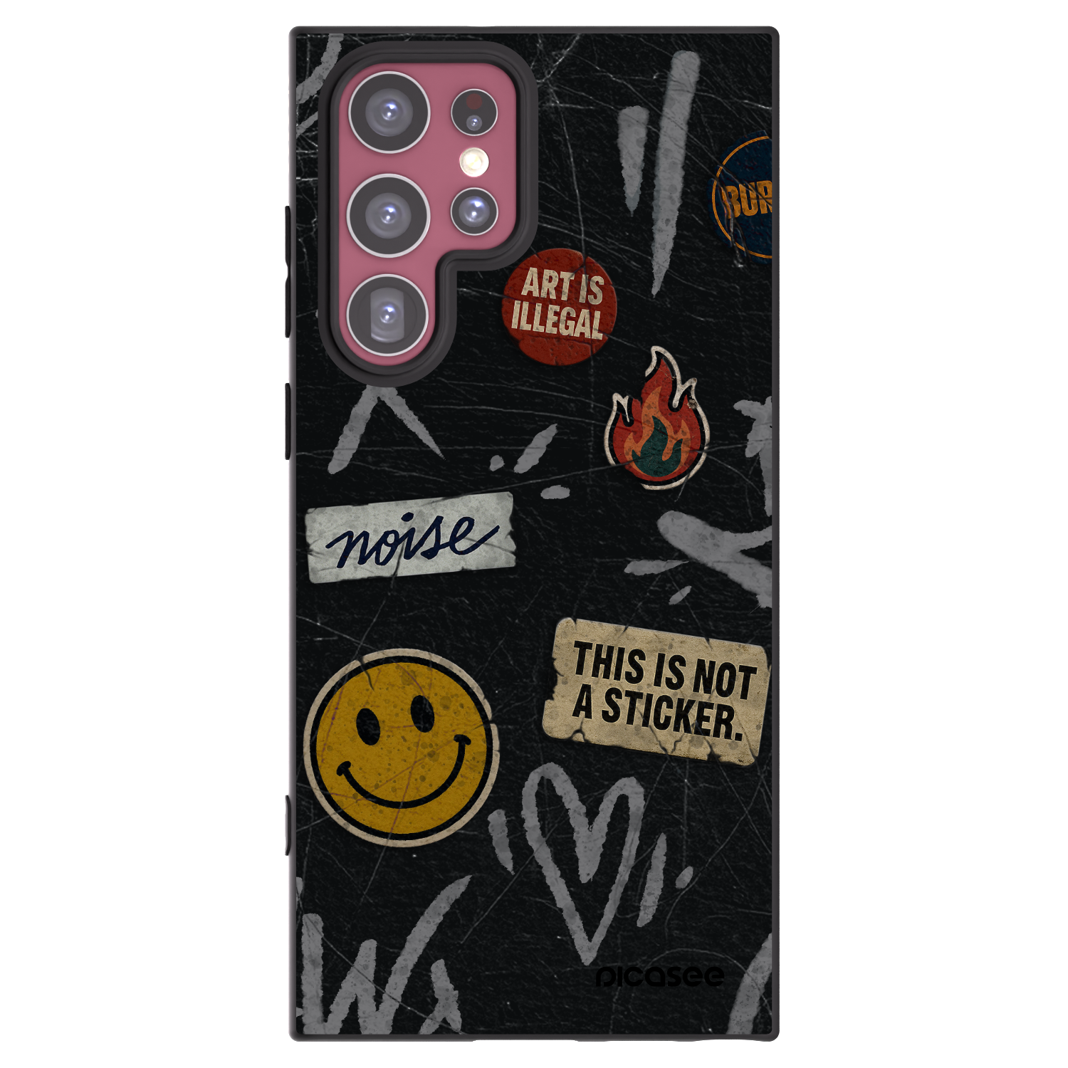 Picasee Samsung Galaxy S22 Ultra 5G Hülle - Schwarzes Silikon - STICKERS x TAGS