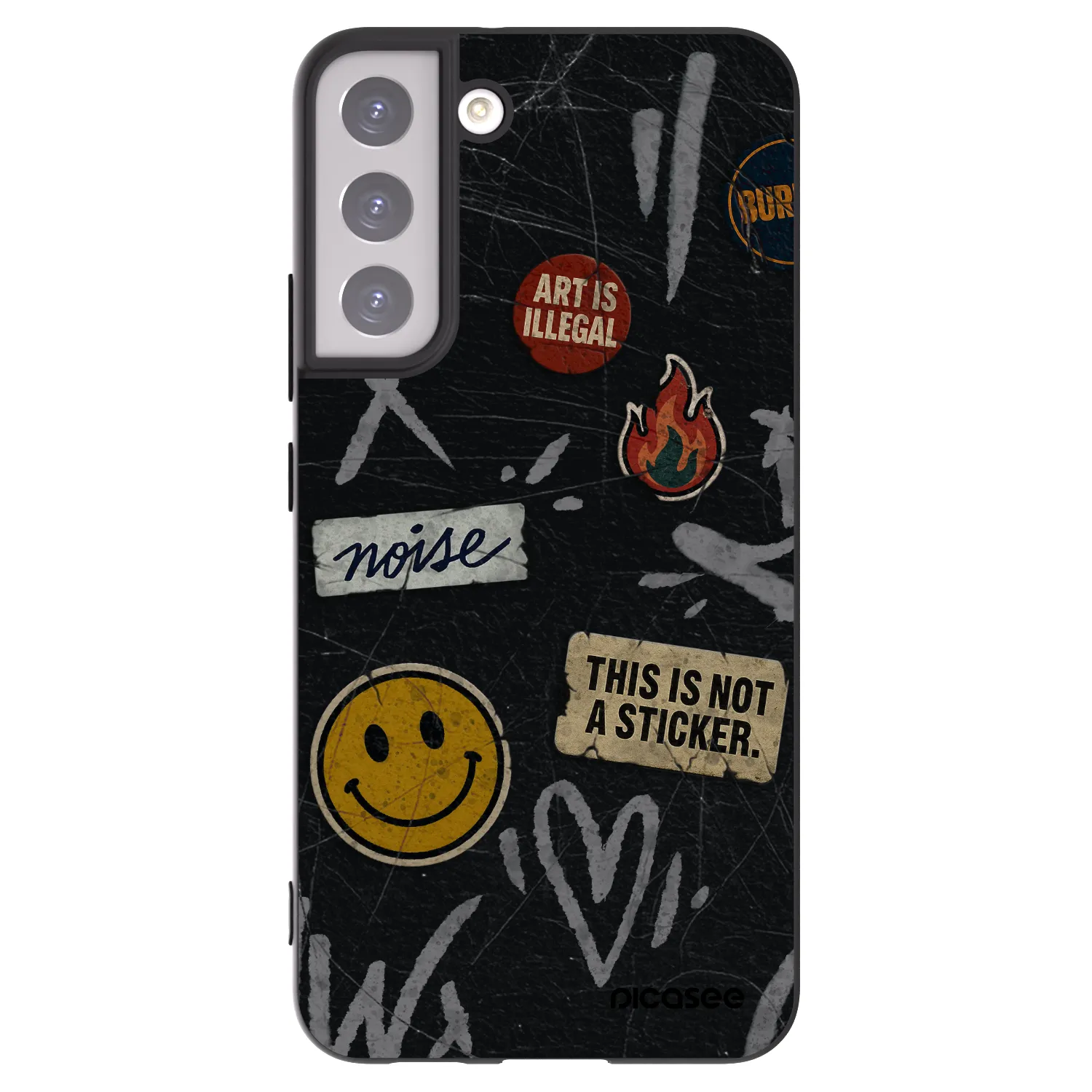 Picasee Samsung Galaxy S22+ 5G Hülle - Schwarzes Silikon - STICKERS x TAGS