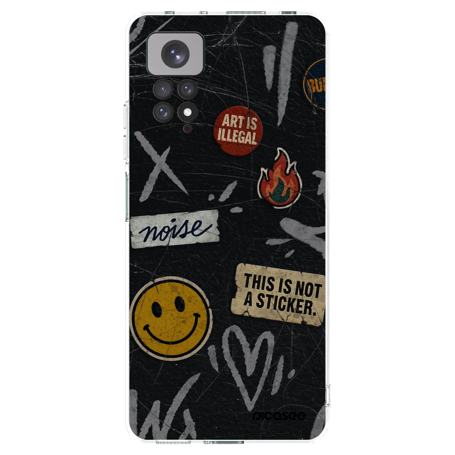 Picasee Xiaomi Redmi Note 11 Hülle - Transparentes Silikon - STICKERS x TAGS