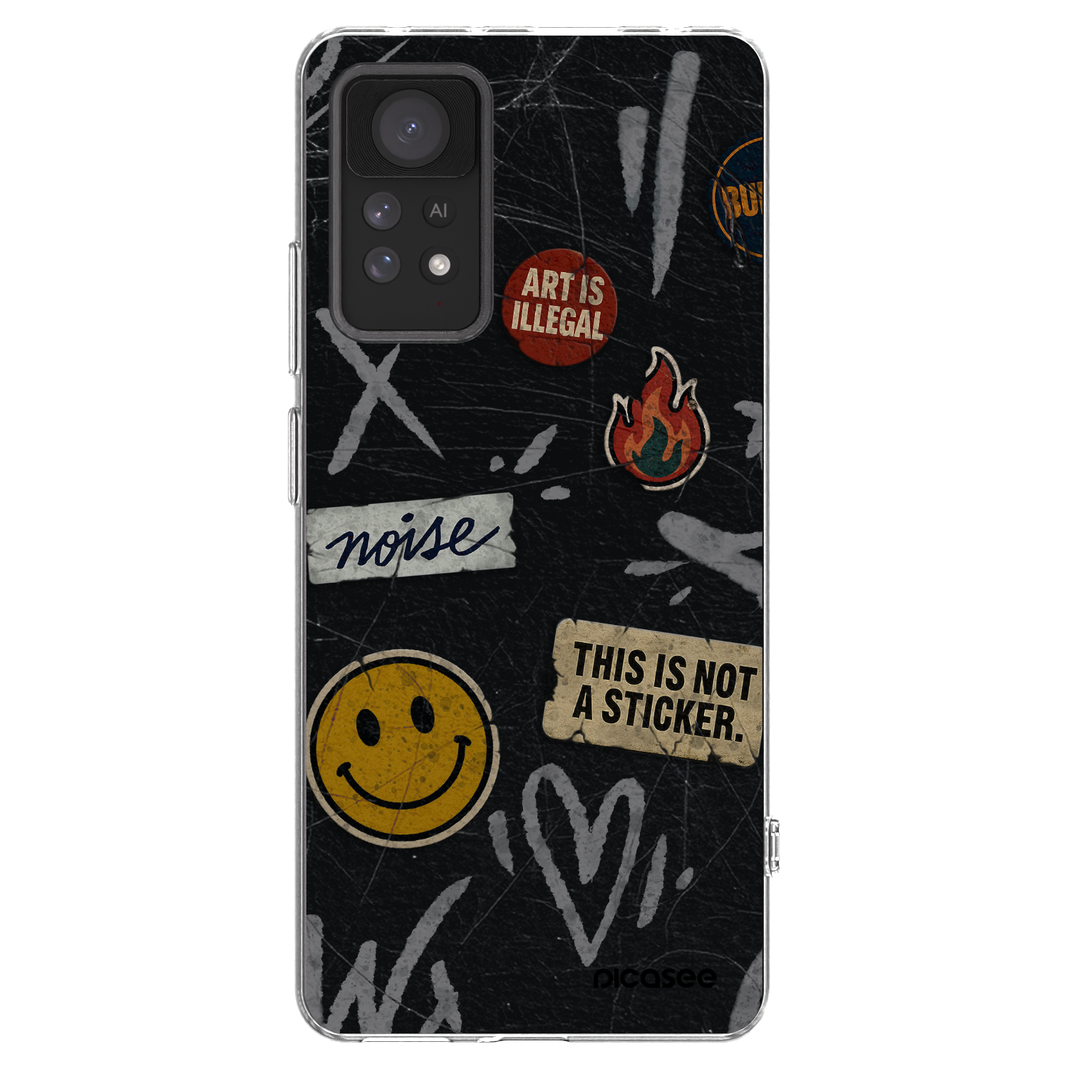 Picasee Xiaomi Redmi Note 11 Pro 5G Hülle - Transparentes Silikon - STICKERS x TAGS