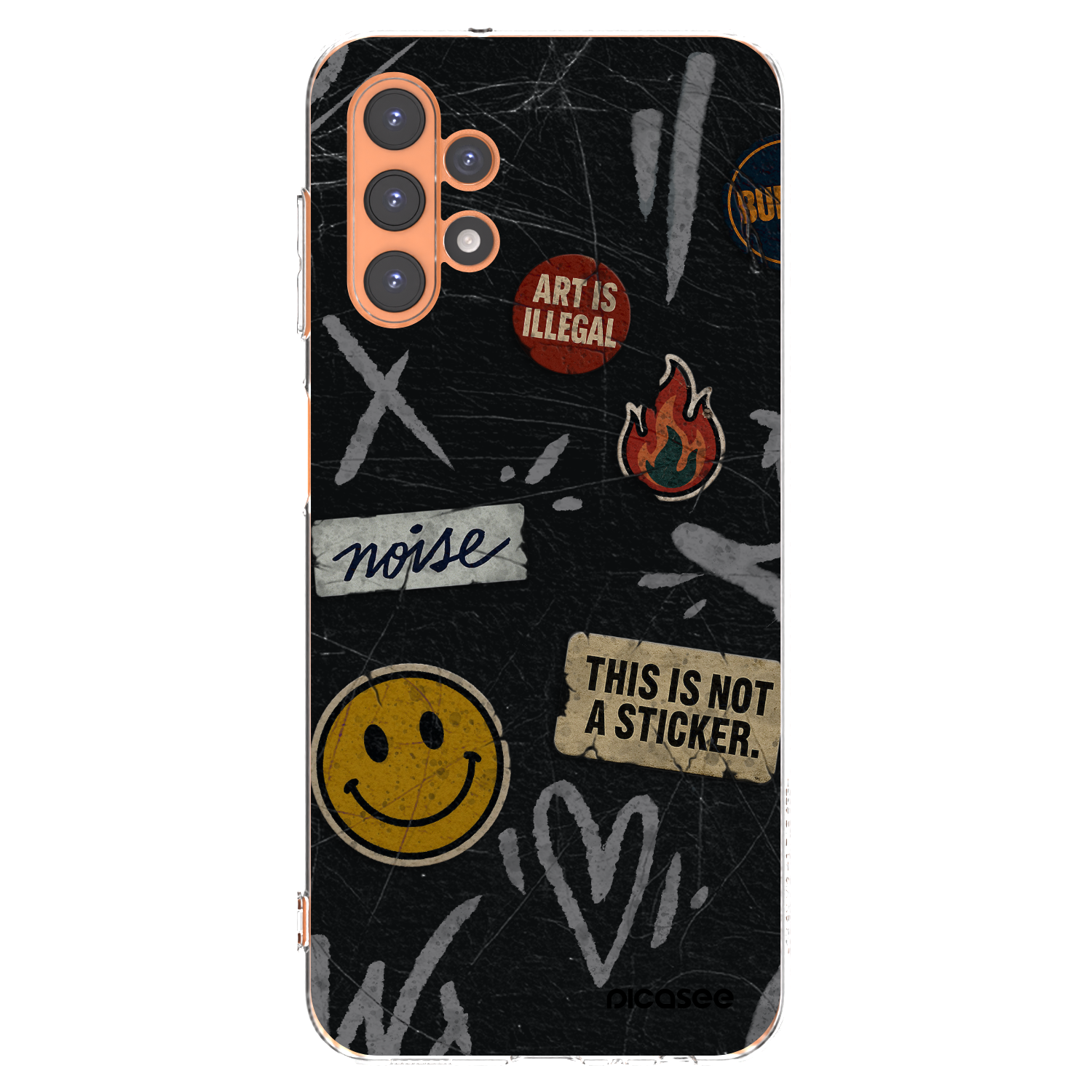 Picasee Samsung Galaxy A13 4G A135 Hülle - Transparentes Silikon - STICKERS x TAGS