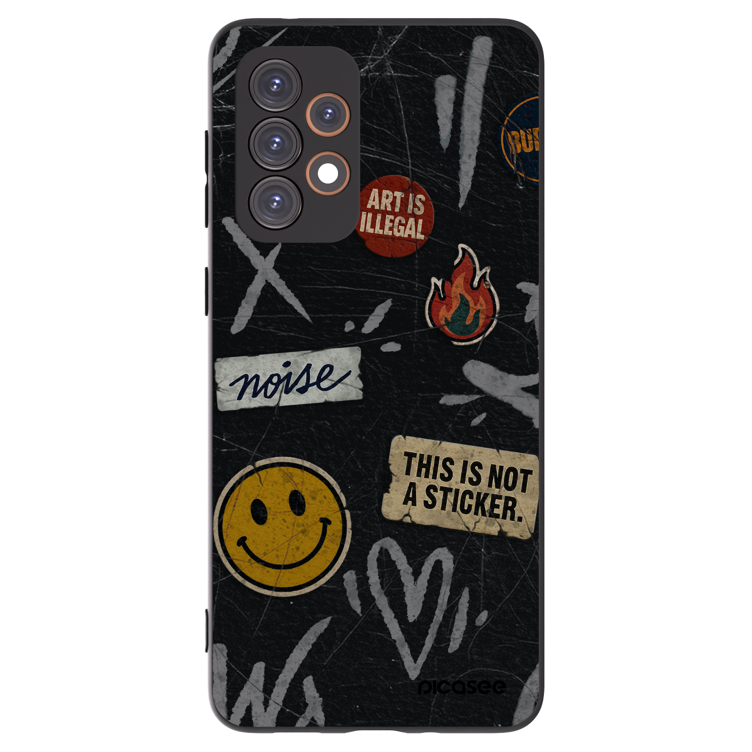 Picasee Samsung Galaxy A33 5G A336 Hülle - Schwarzes Silikon - STICKERS x TAGS