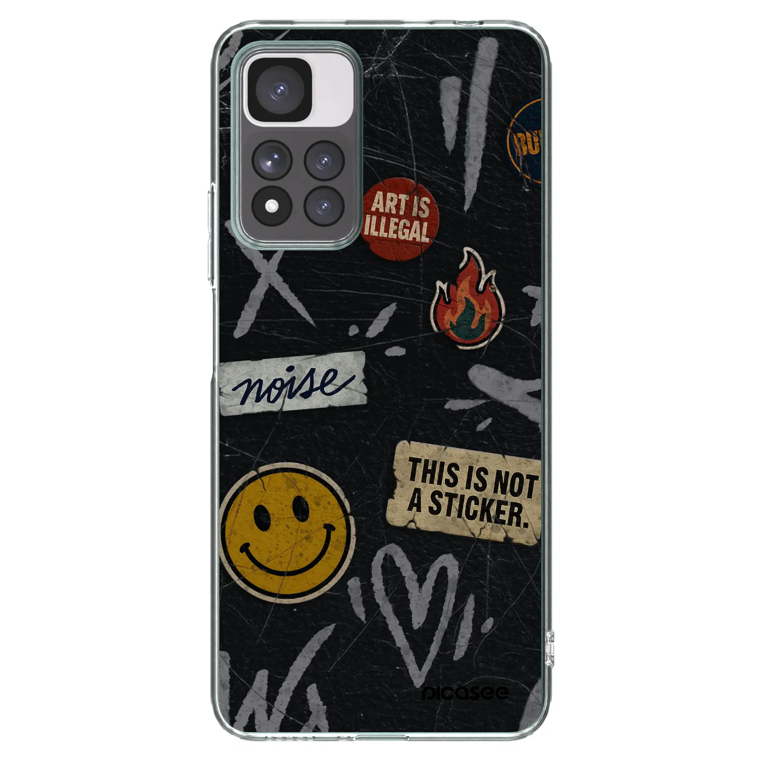 Picasee Xiaomi Redmi Note 11 Pro+ 5G Hülle - Transparentes Silikon - STICKERS x TAGS