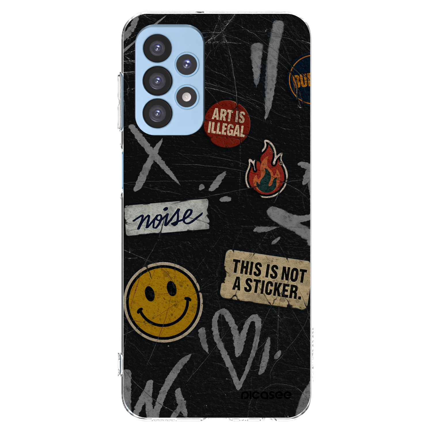 Picasee Samsung Galaxy A23 A235F 4G Hülle - Transparentes Silikon - STICKERS x TAGS