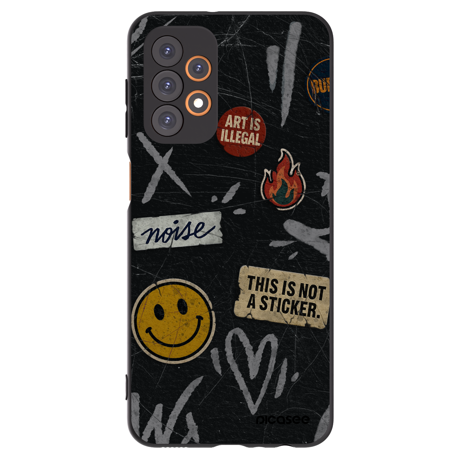 Picasee Samsung Galaxy A23 A236B 5G Hülle - Schwarzes Silikon - STICKERS x TAGS