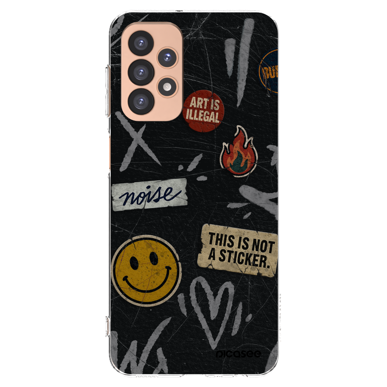 Picasee Samsung Galaxy A23 A236B 5G Hülle - Transparentes Silikon - STICKERS x TAGS