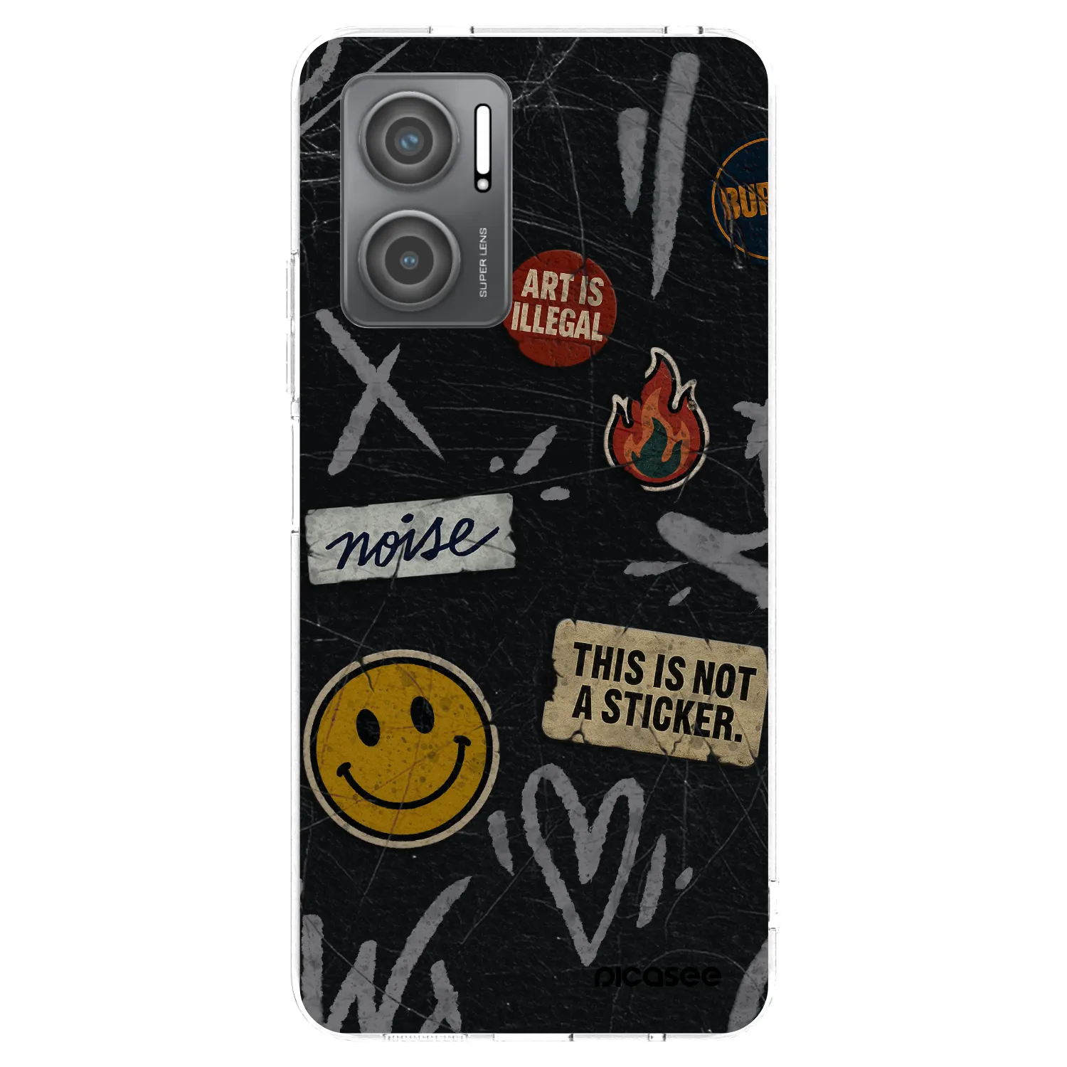 Picasee Xiaomi Redmi 10 5G Hülle - Transparentes Silikon - STICKERS x TAGS