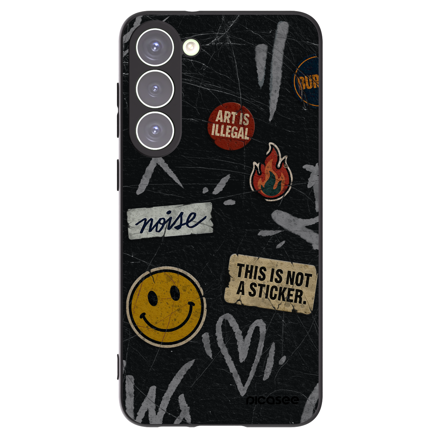 Picasee Samsung Galaxy S23+ 5G Hülle - Schwarzes Silikon - STICKERS x TAGS