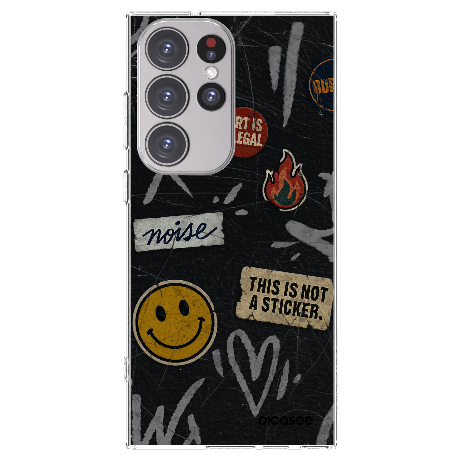 Picasee Samsung Galaxy S23 Ultra 5G Hülle - Transparentes Silikon - STICKERS x TAGS