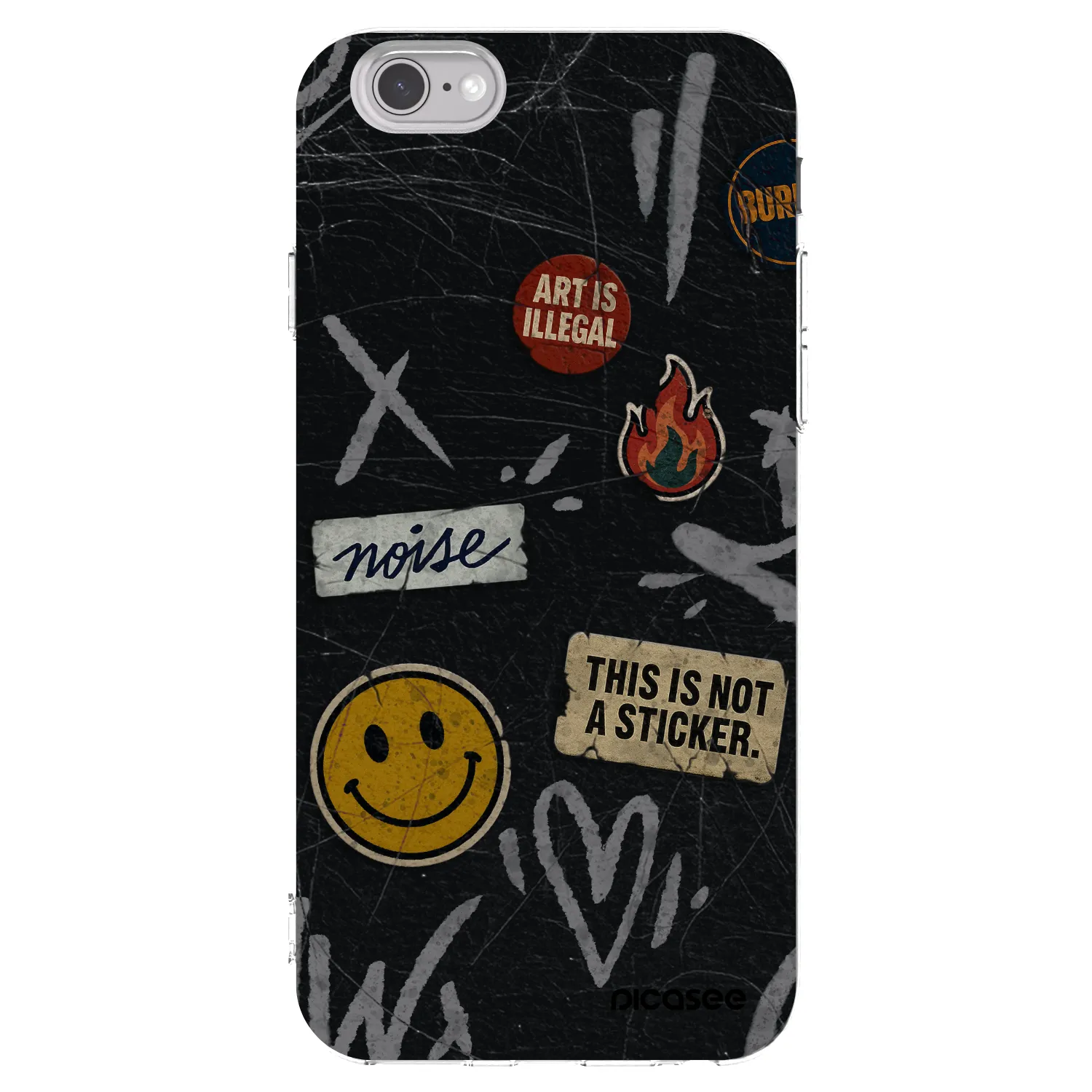 Picasee Apple iPhone 6/6S Hülle - Transparentes Silikon - STICKERS x TAGS