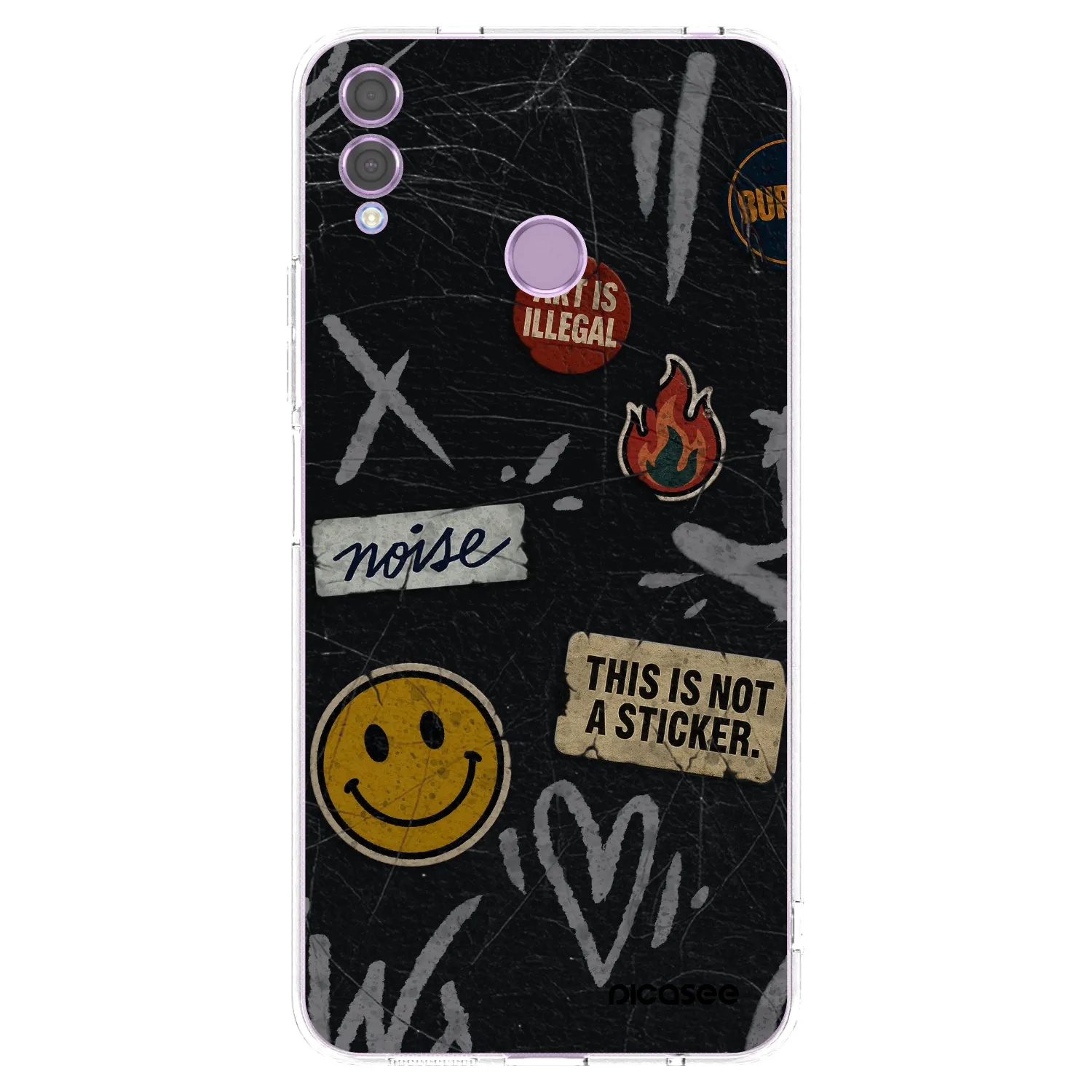 Picasee Honor 8X Hülle - Transparentes Silikon - STICKERS x TAGS