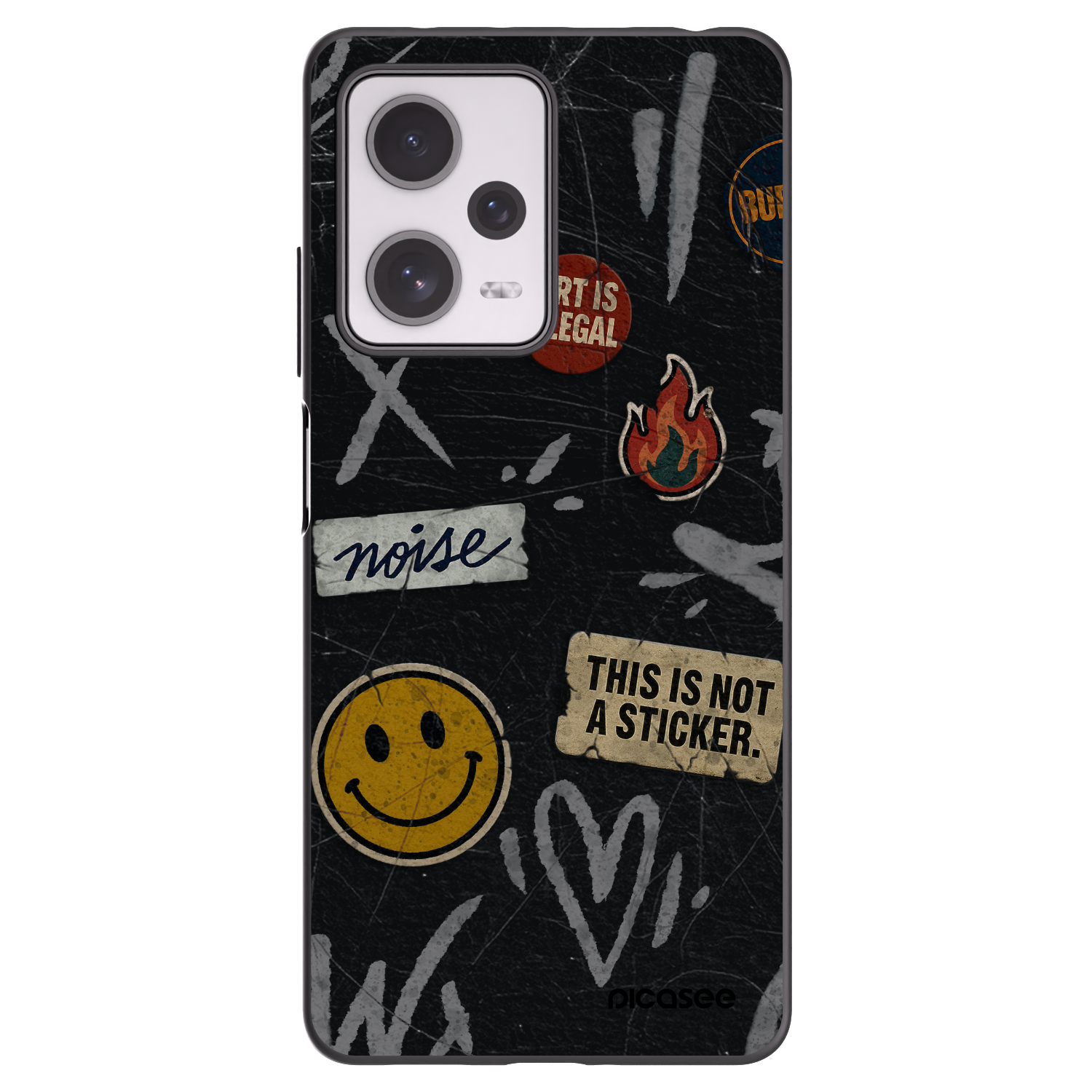Picasee Xiaomi Redmi Note 12 Pro+ 5G Hülle - Schwarzes Silikon - STICKERS x TAGS