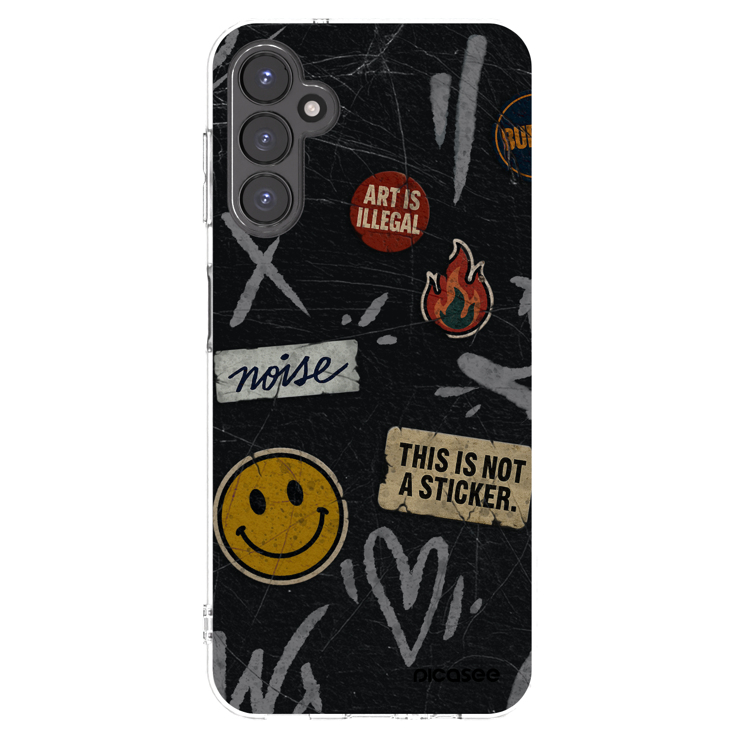 Picasee Samsung Galaxy A14 4G A145R Hülle - Transparentes Silikon - STICKERS x TAGS