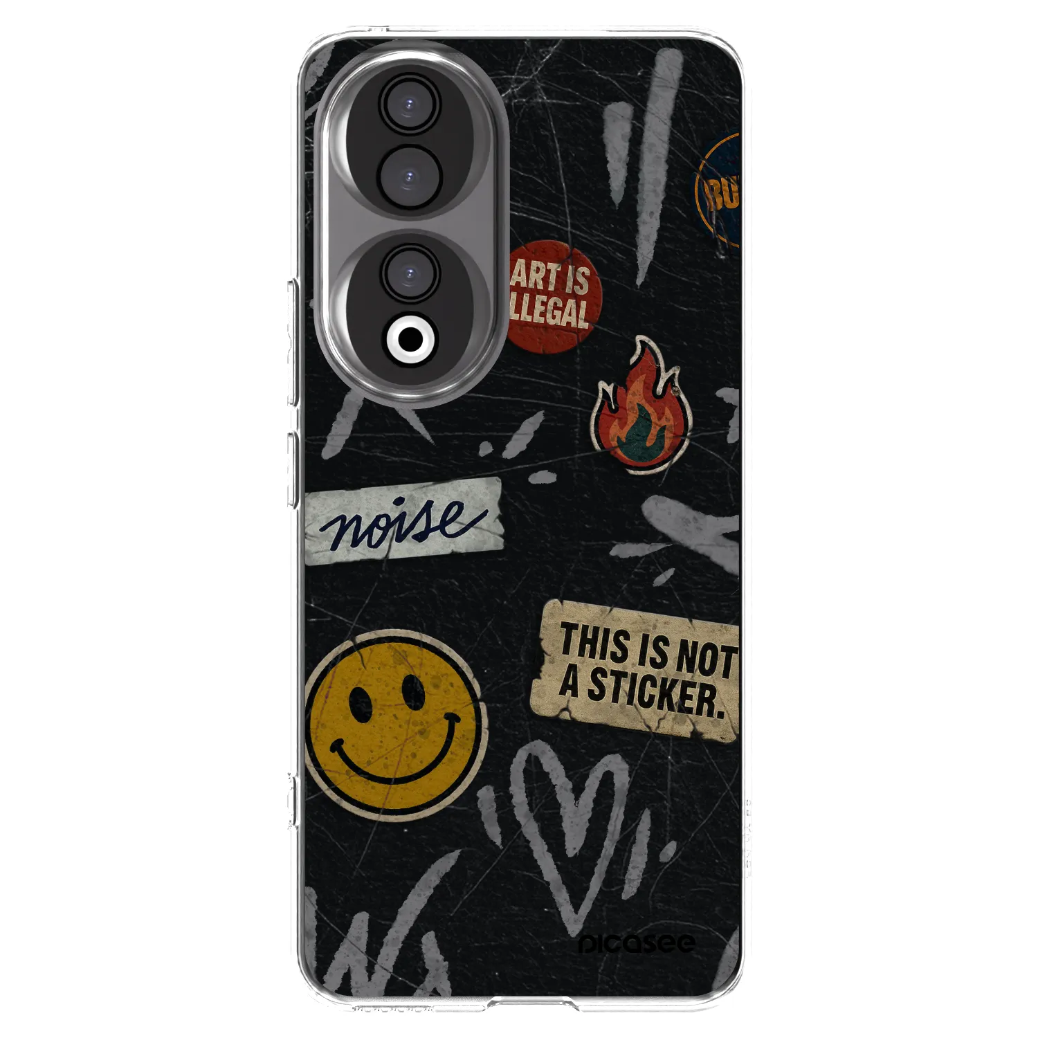Picasee Honor 90 5G Hülle - Transparentes Silikon - STICKERS x TAGS