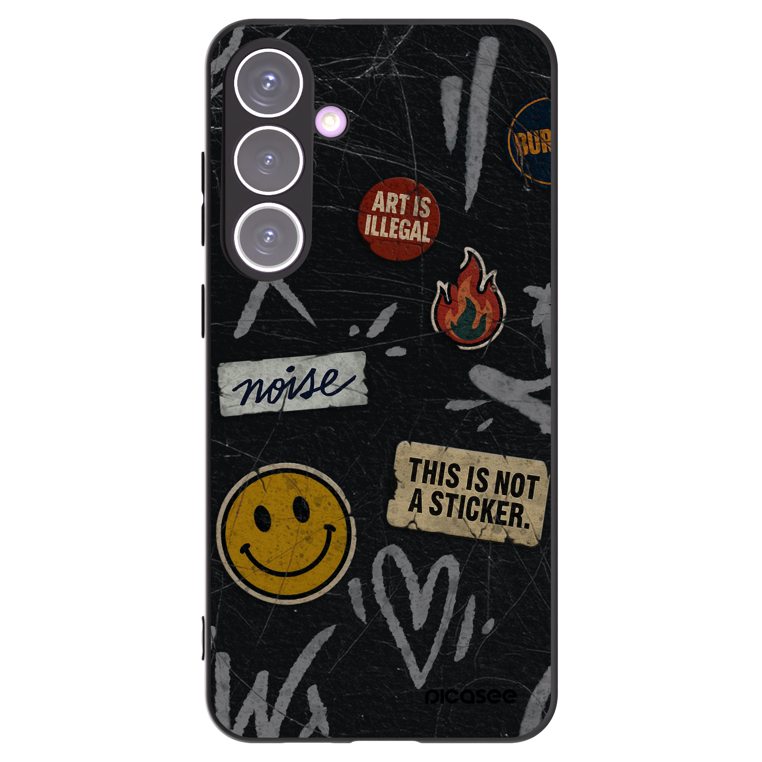 Picasee Samsung Galaxy S24+ S926B 5G Hülle - Schwarzes Silikon - STICKERS x TAGS