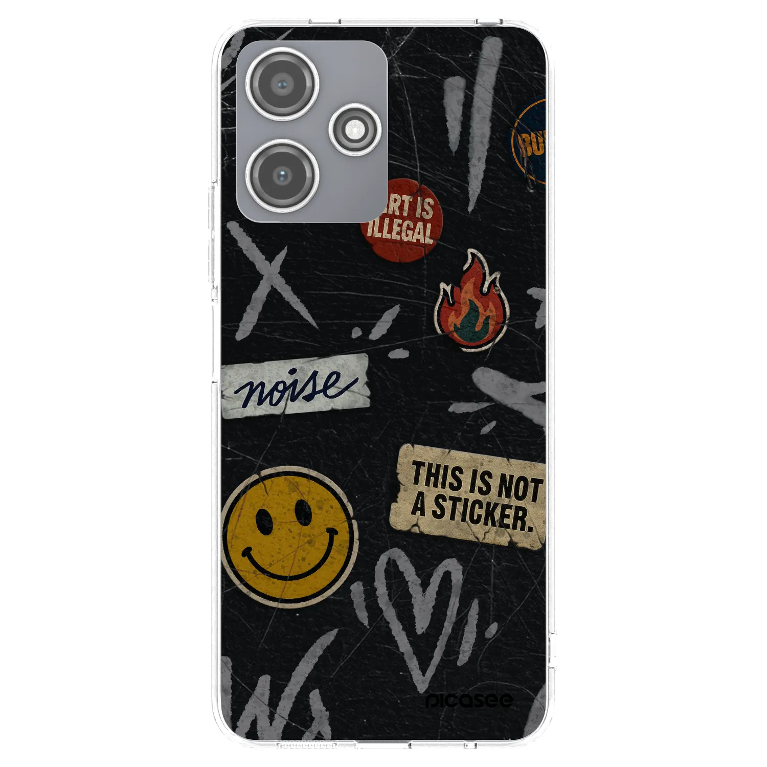Picasee Xiaomi Redmi 12 5G Hülle - Transparentes Silikon - STICKERS x TAGS