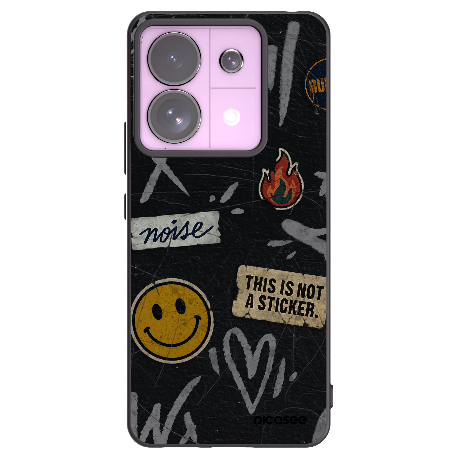Picasee Xiaomi Redmi Note 13 Pro 5G Hülle - Schwarzes Silikon - STICKERS x TAGS
