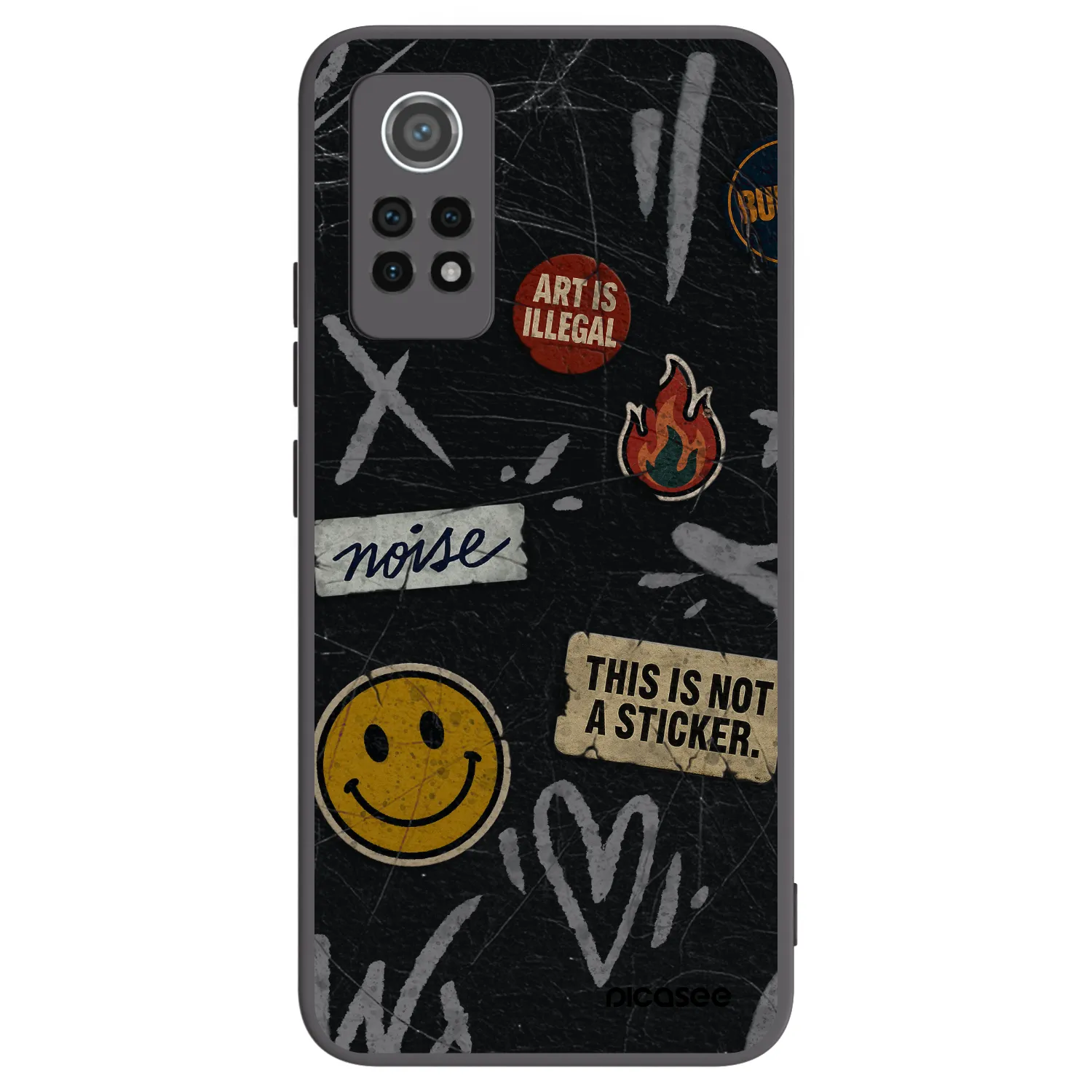 Picasee Xiaomi Redmi Note 12 Pro 4G Hülle - Schwarzes Silikon - STICKERS x TAGS