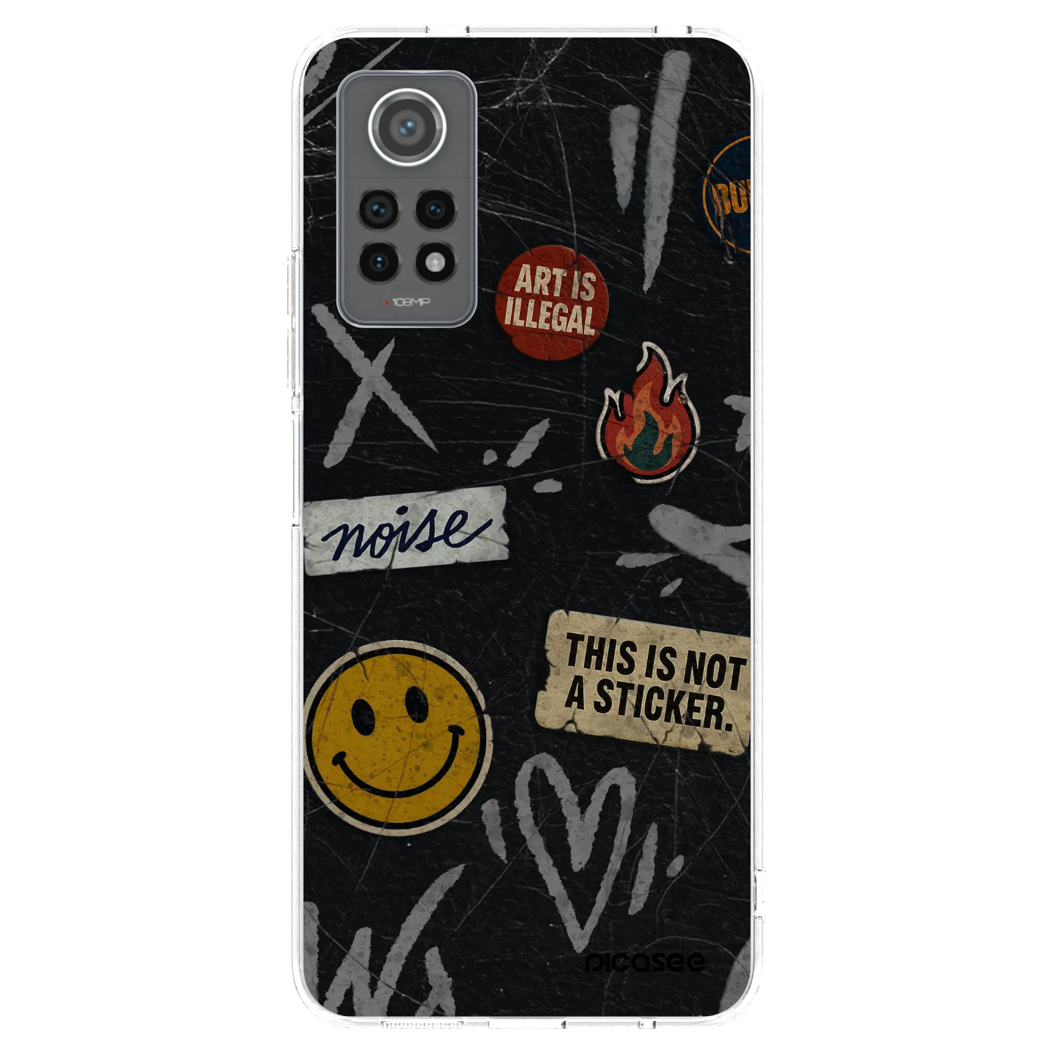 Picasee Xiaomi Redmi Note 12 Pro 4G Hülle - Transparentes Silikon - STICKERS x TAGS