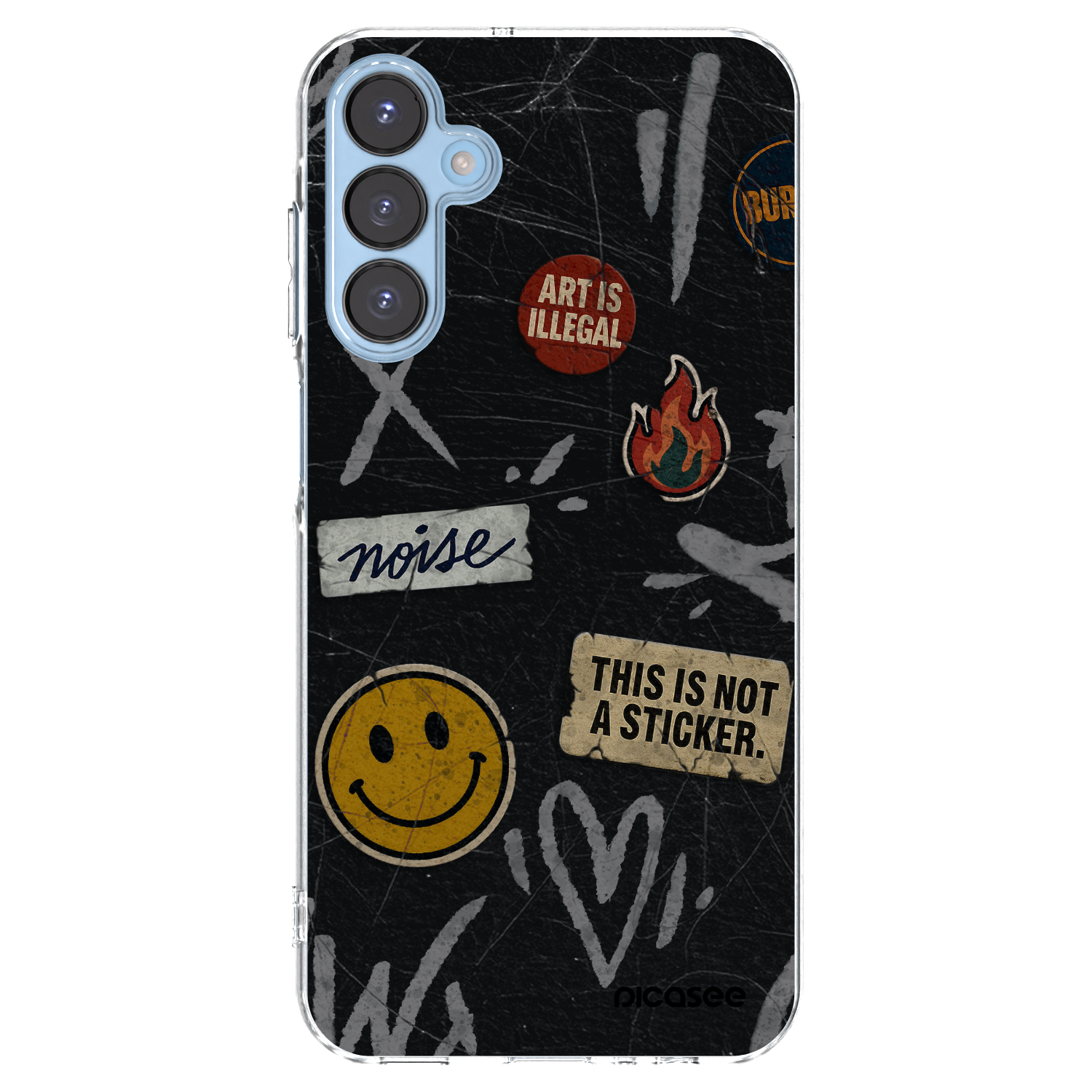 Picasee Samsung Galaxy A15 A156B 5G Hülle - Transparentes Silikon - STICKERS x TAGS