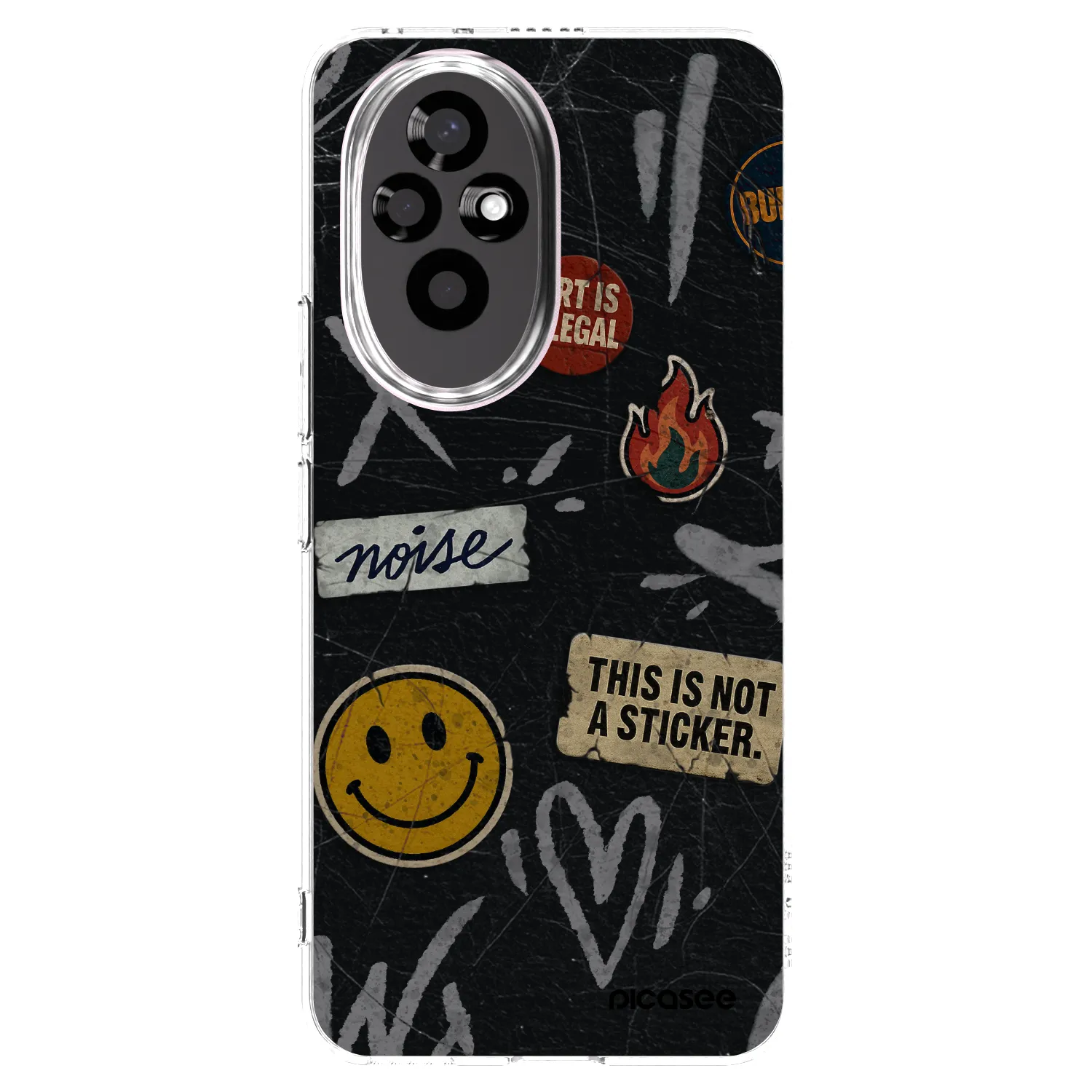 Picasee Honor 200 Pro 5G Hülle - Transparentes Silikon - STICKERS x TAGS