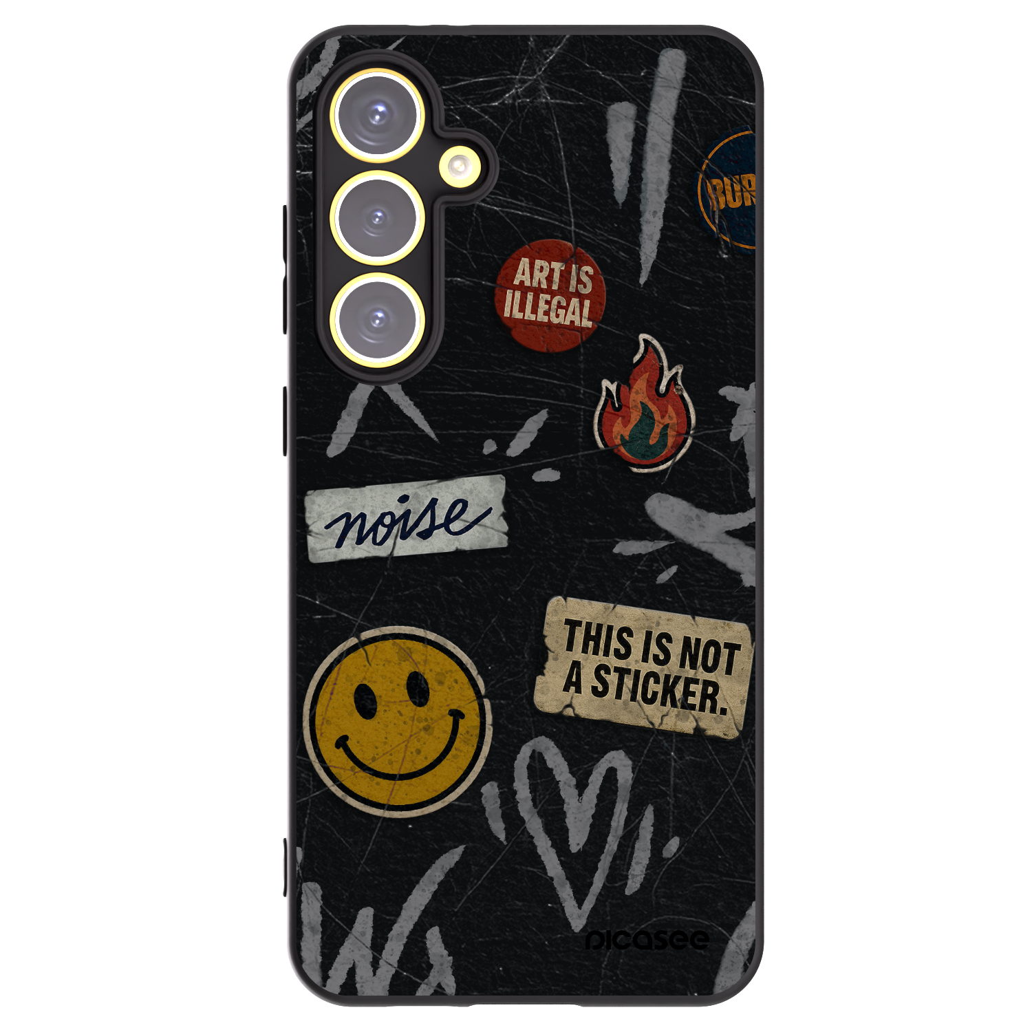 Picasee Samsung Galaxy S24 FE S721B Hülle - Schwarzes Silikon - STICKERS x TAGS