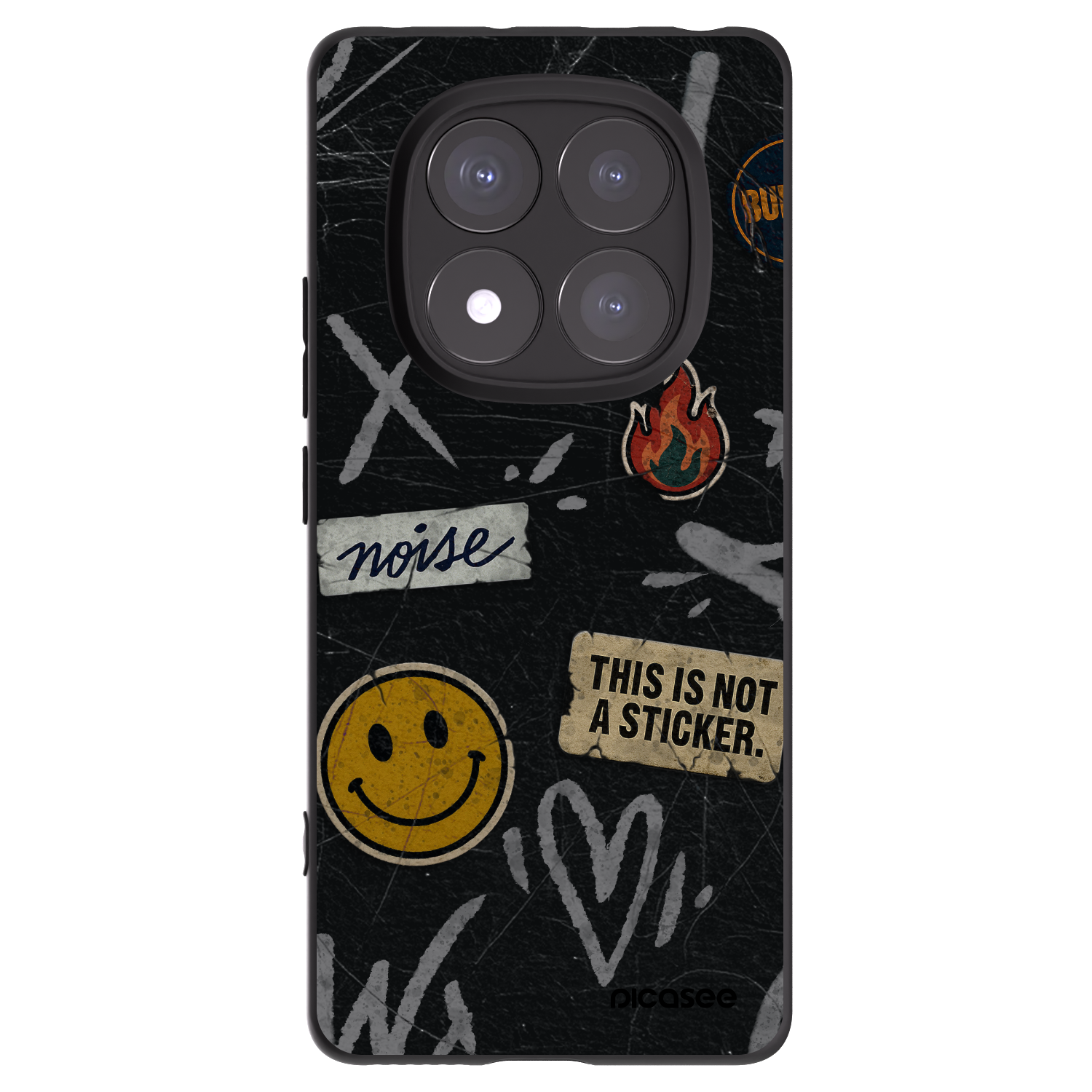 Picasee Xiaomi Redmi Note 14 Pro+ 5G Hülle - Schwarzes Silikon - STICKERS x TAGS