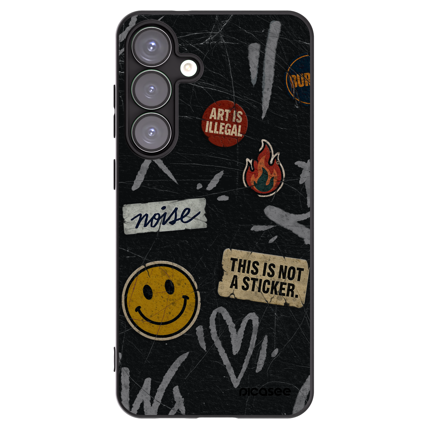 Picasee Samsung Galaxy S25+ 5G Hülle - Schwarzes Silikon - STICKERS x TAGS