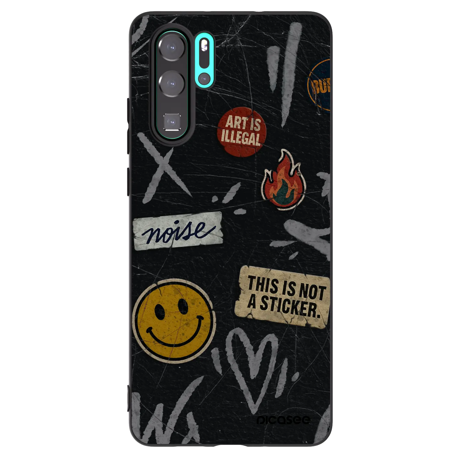 Picasee Huawei P30 Pro Hülle - Schwarzes Silikon - STICKERS x TAGS