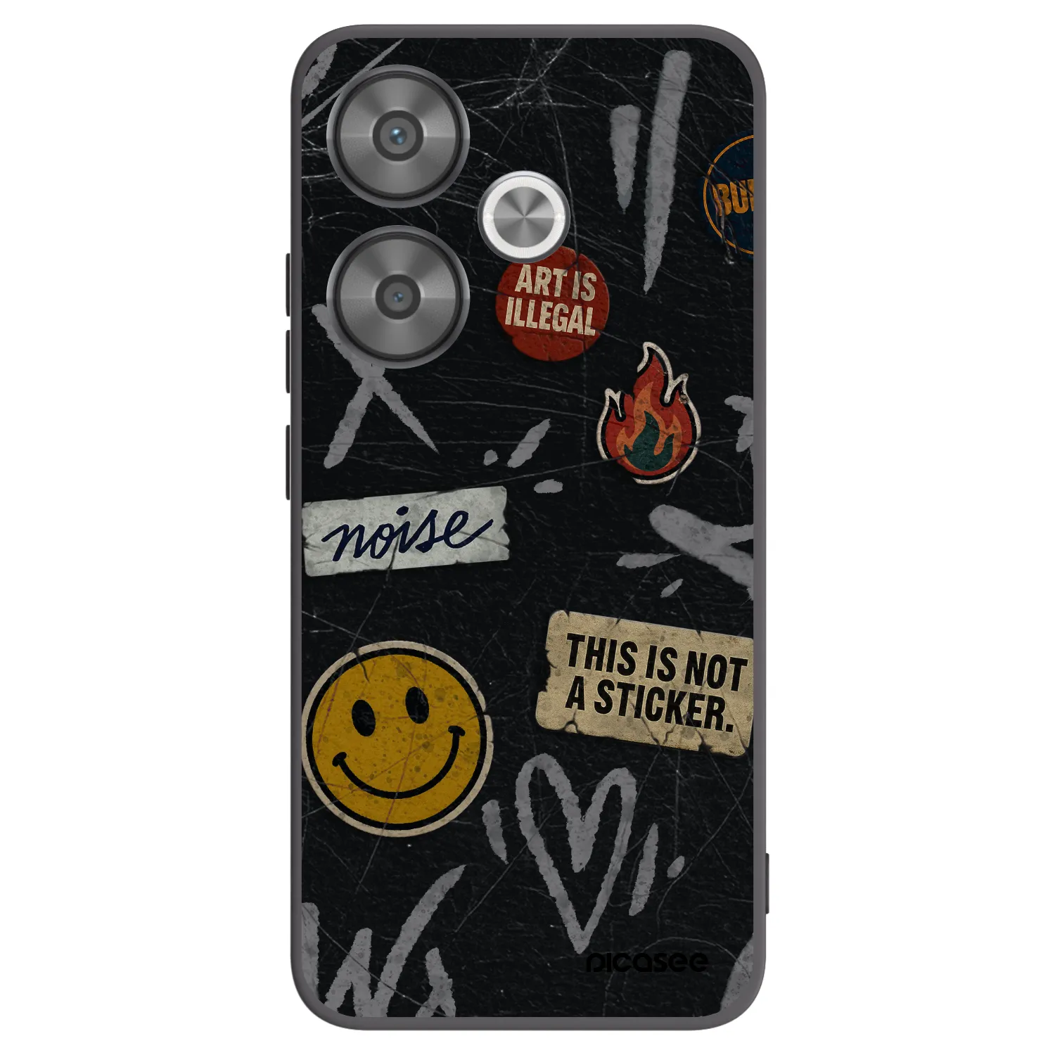 Picasee Xiaomi Poco F6 Hülle - Schwarzes Silikon - STICKERS x TAGS