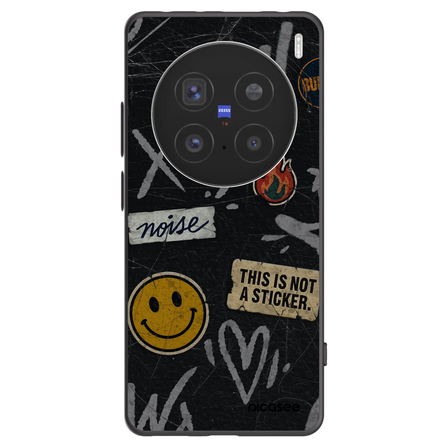 Picasee Vivo X200 Pro Hülle - Schwarzes Silikon - STICKERS x TAGS