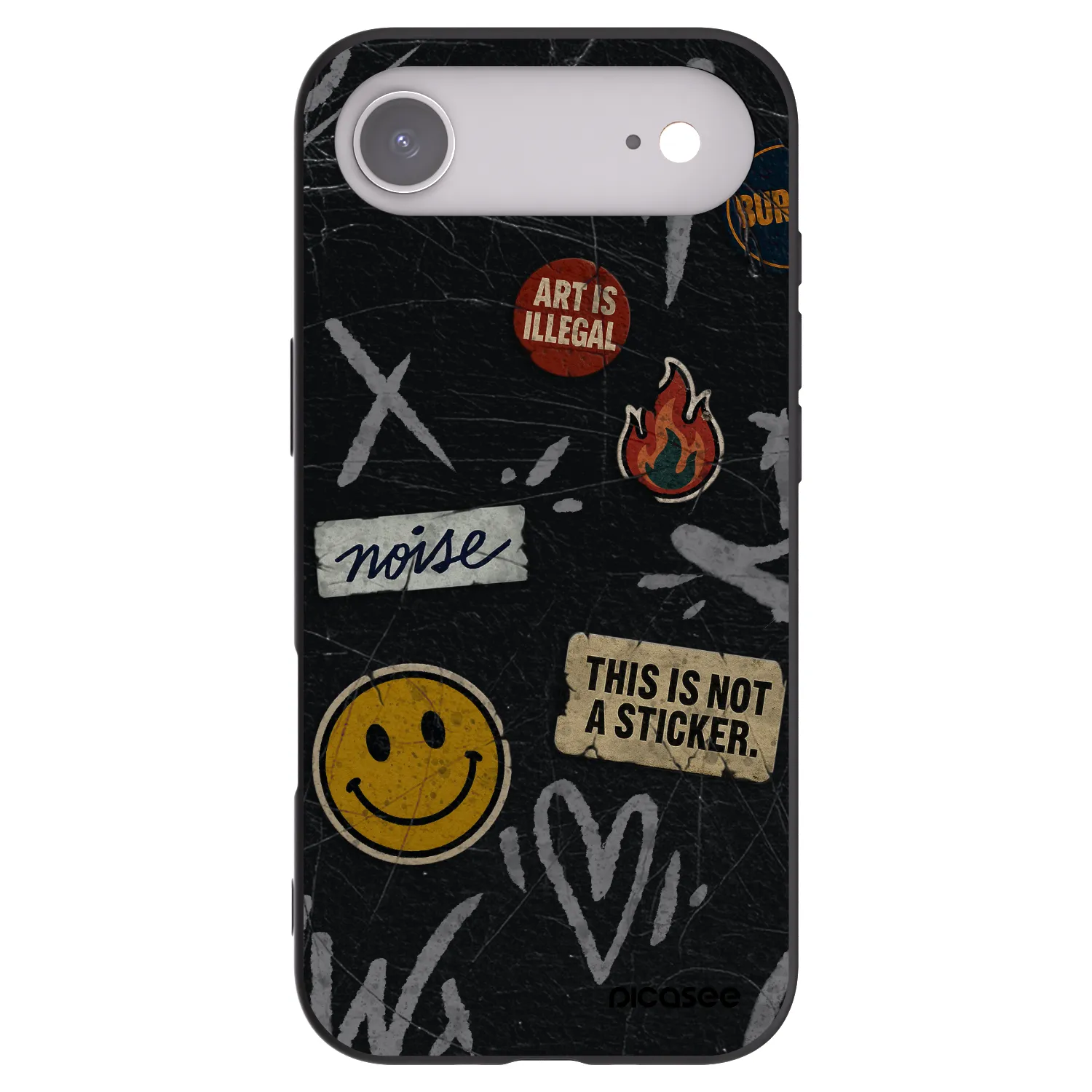 Picasee Apple iPhone Air Hülle - Schwarzes Silikon - STICKERS x TAGS