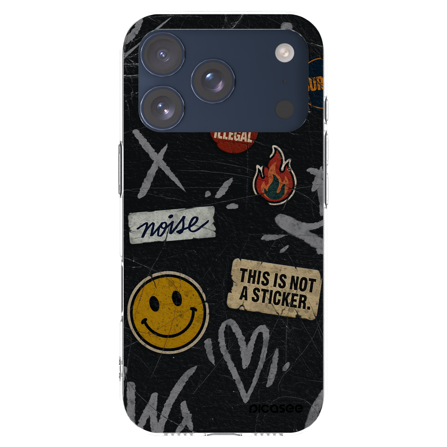 Picasee Apple iPhone 17 Pro Hülle - Transparentes Silikon - STICKERS x TAGS