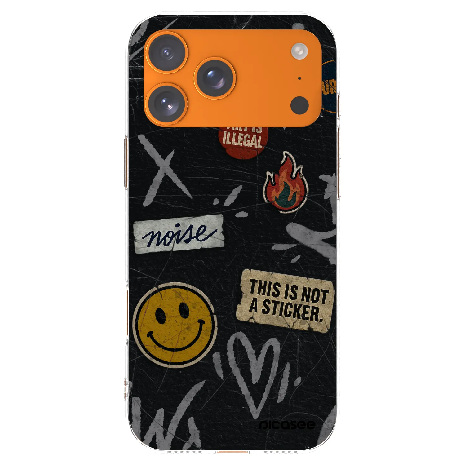 Picasee Apple iPhone 17 Pro Max Hülle - Transparentes Silikon - STICKERS x TAGS