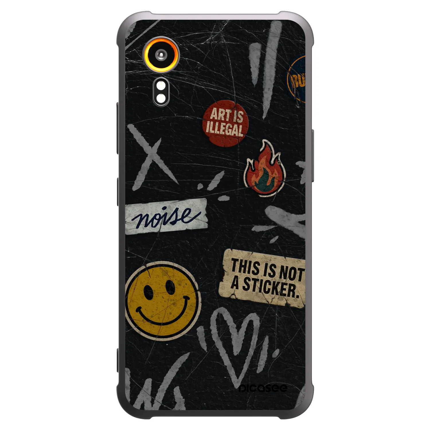 Picasee Samsung Galaxy Xcover 7 Hülle - Schwarzes Silikon - STICKERS x TAGS