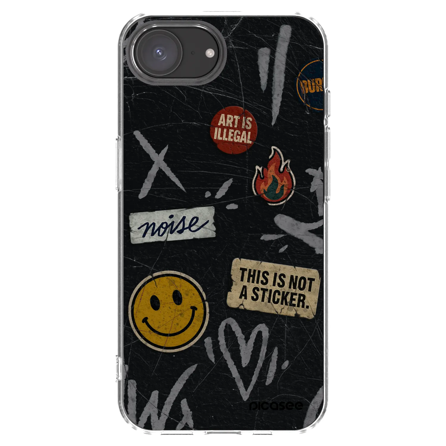 Picasee Apple iPhone 17e Hülle - Transparentes Silikon - STICKERS x TAGS
