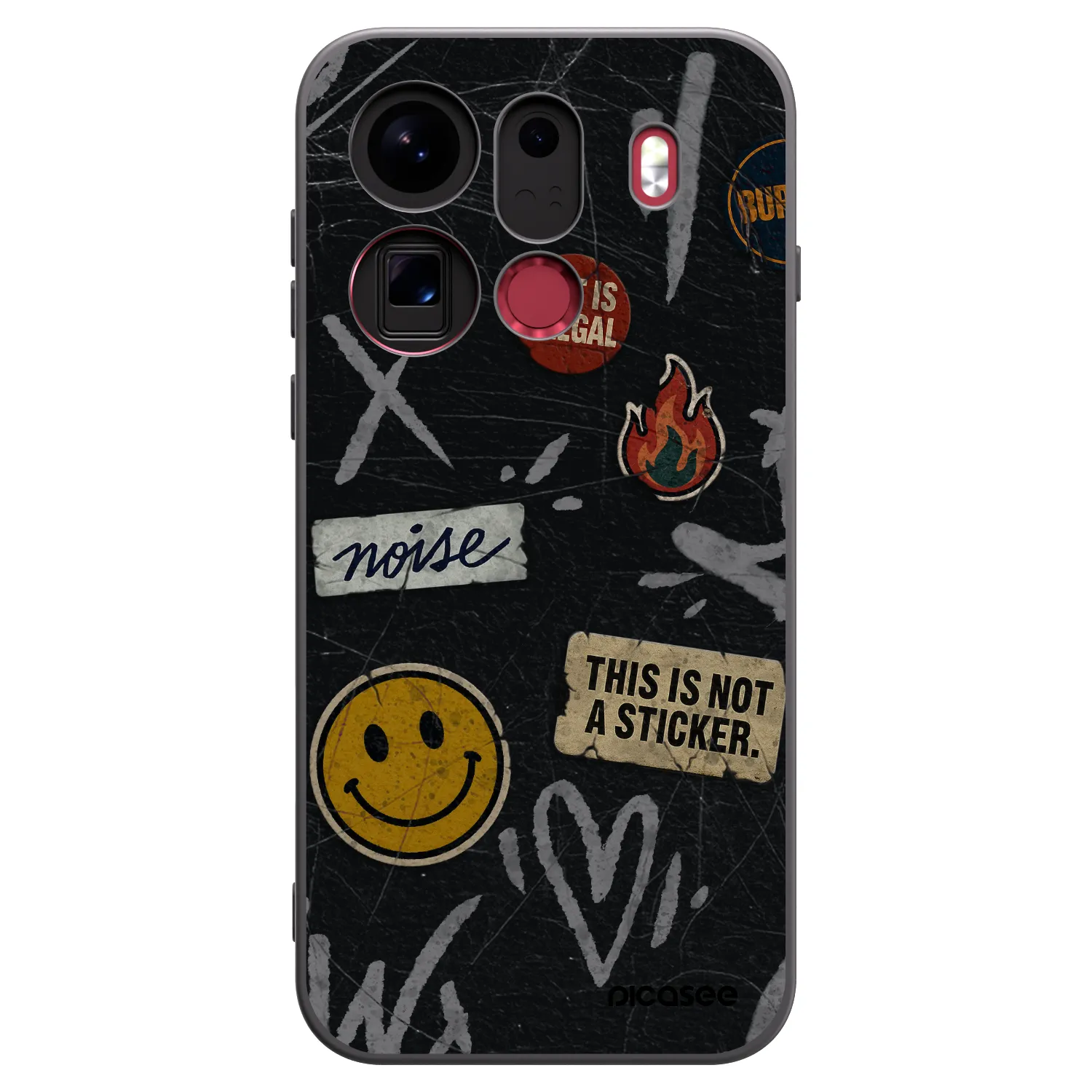 Picasee OPPO Find X9 Pro Hülle - Schwarzes Silikon - STICKERS x TAGS