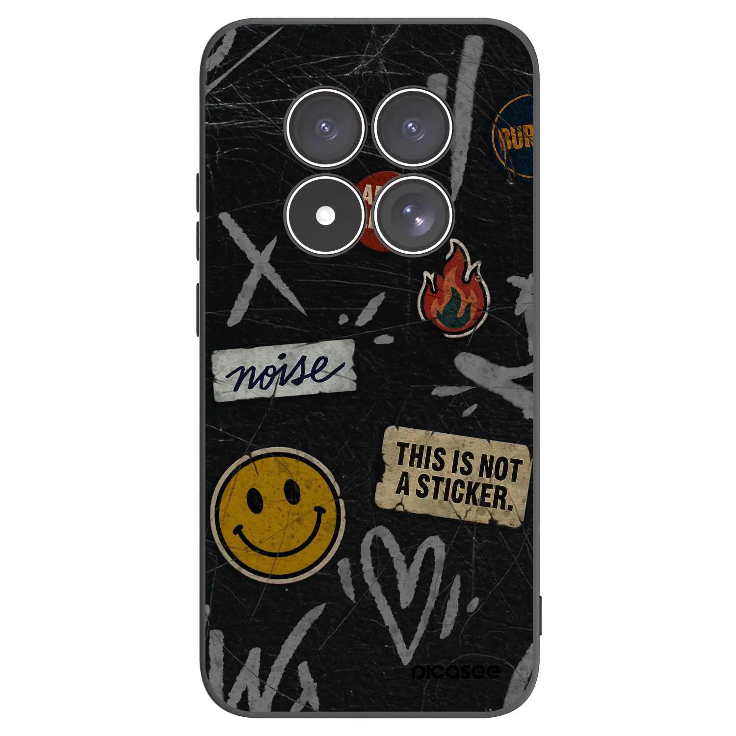 Picasee Xiaomi Redmi Note 15 Pro 5G Hülle - Schwarzes Silikon - STICKERS x TAGS