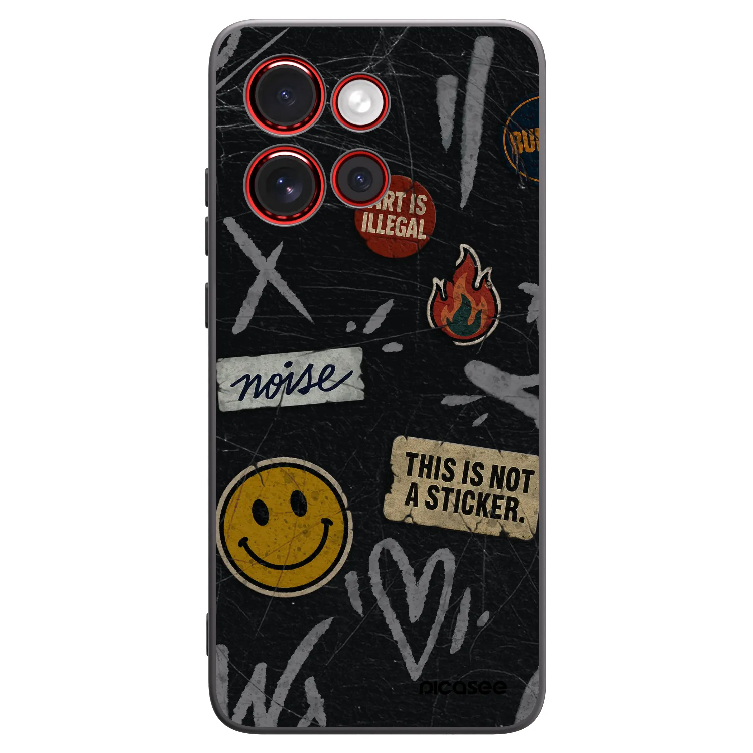 Picasee Motorola Edge 60 Neo 5G Hülle - Schwarzes Silikon - STICKERS x TAGS