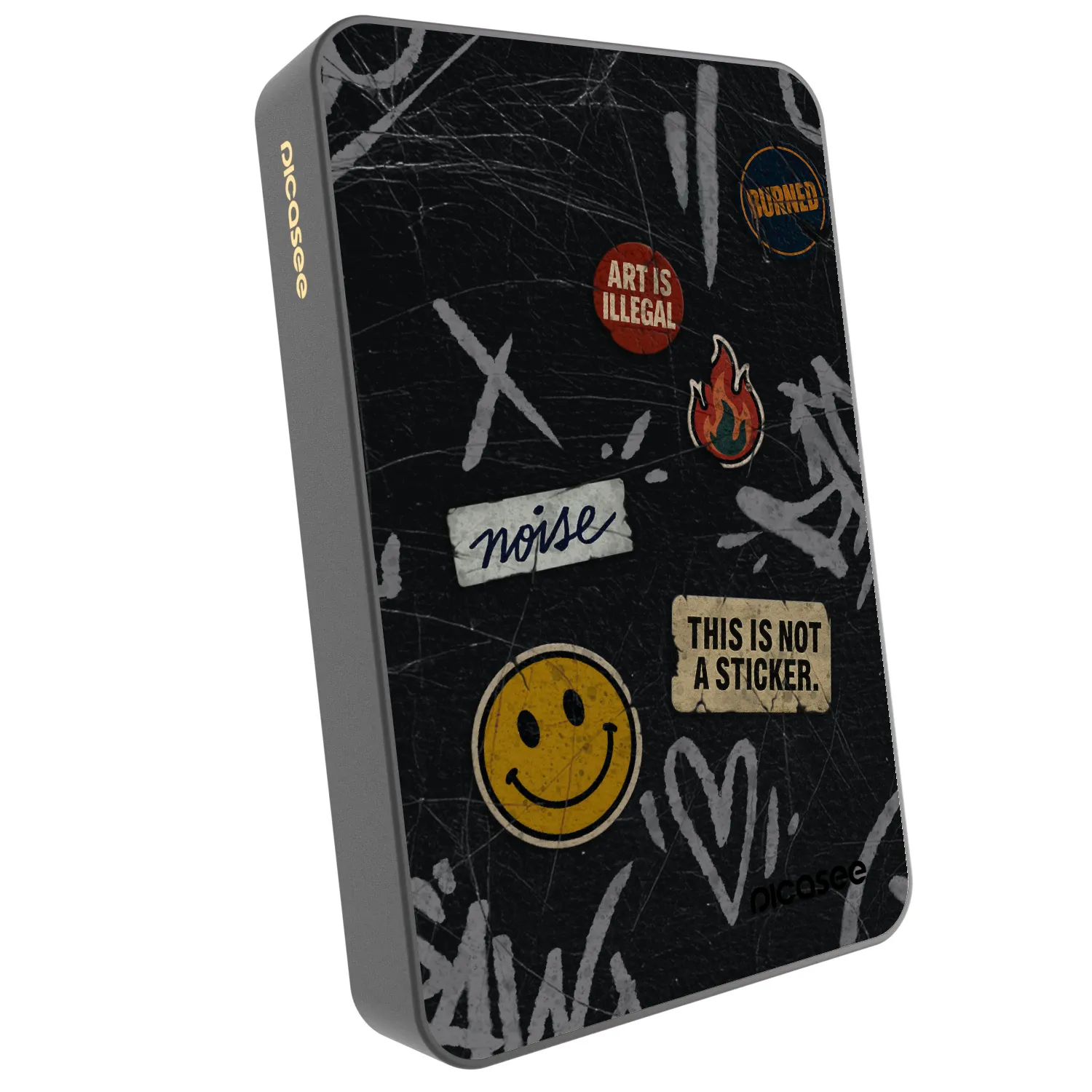 Picasee Powerbank mit MagSafe 10 000 mAh Grau - STICKERS x TAGS