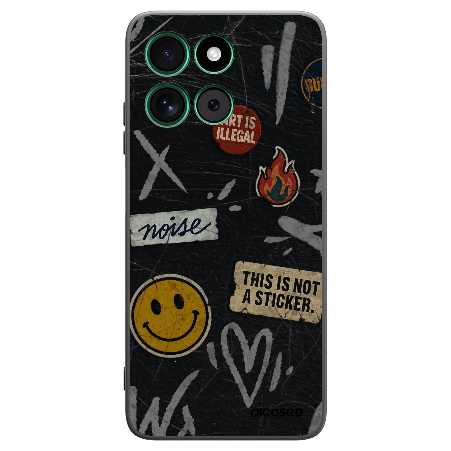 Picasee Motorola Moto G57 Power Hülle - Schwarzes Silikon - STICKERS x TAGS