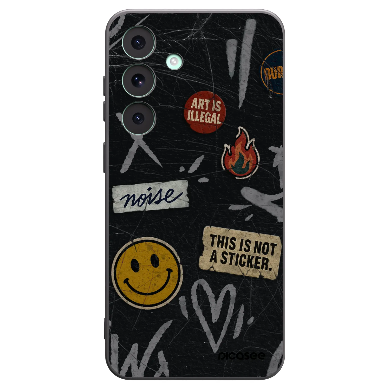 Picasee Samsung Galaxy S26 FE Hülle - Schwarzes Silikon - STICKERS x TAGS