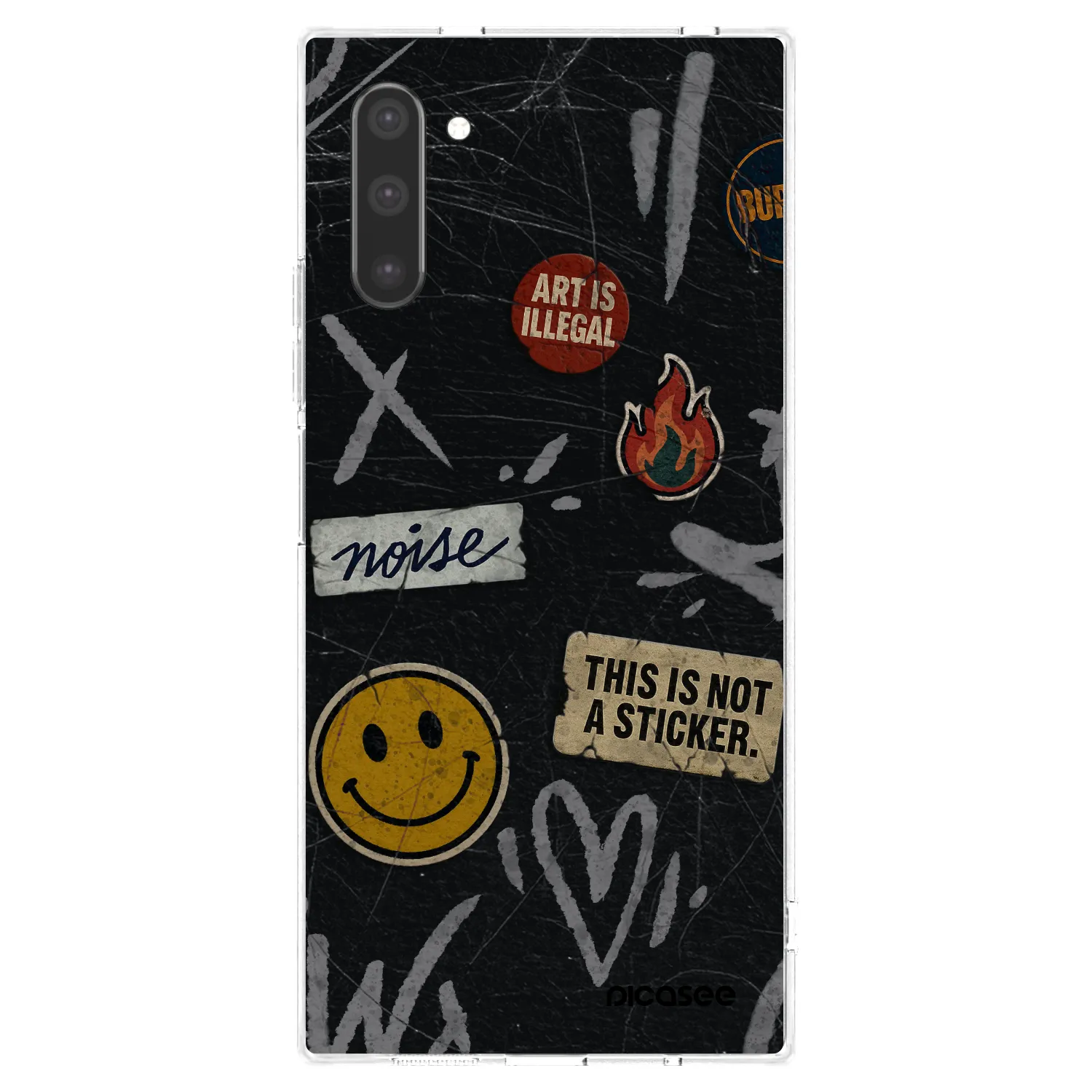 Picasee Samsung Galaxy Note 10 N970F Hülle - Transparentes Silikon - STICKERS x TAGS