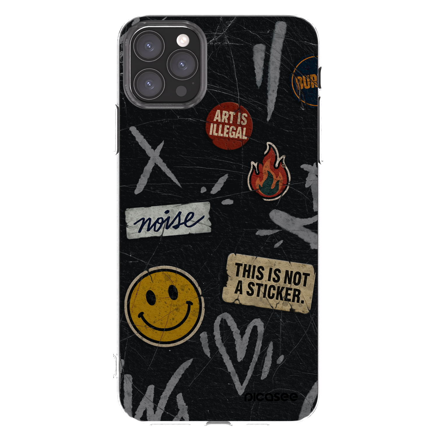 Picasee Apple iPhone 11 Pro Max Hülle - Transparentes Silikon - STICKERS x TAGS