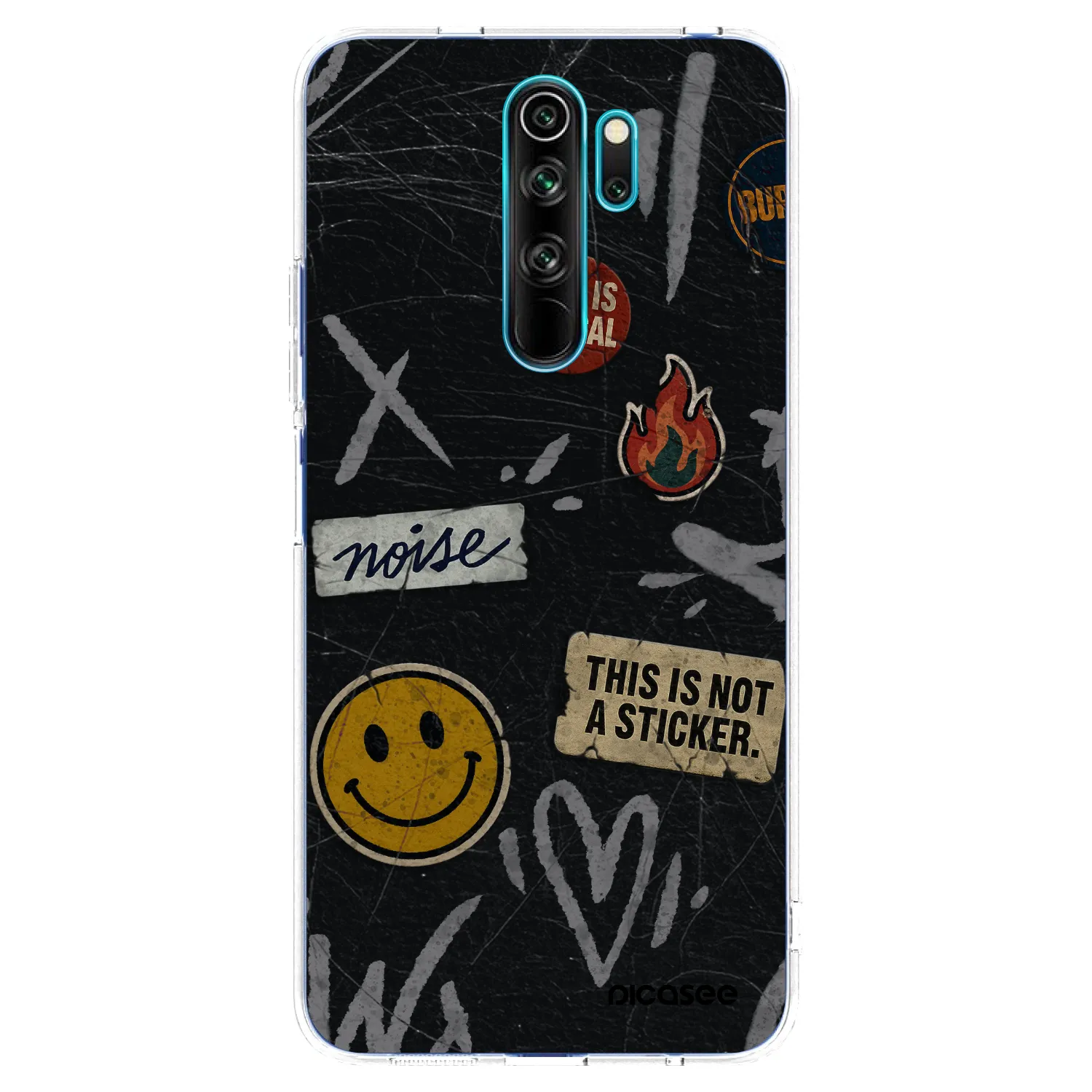 Picasee Xiaomi Redmi Note 8 Pro Hülle - Transparentes Silikon - STICKERS x TAGS
